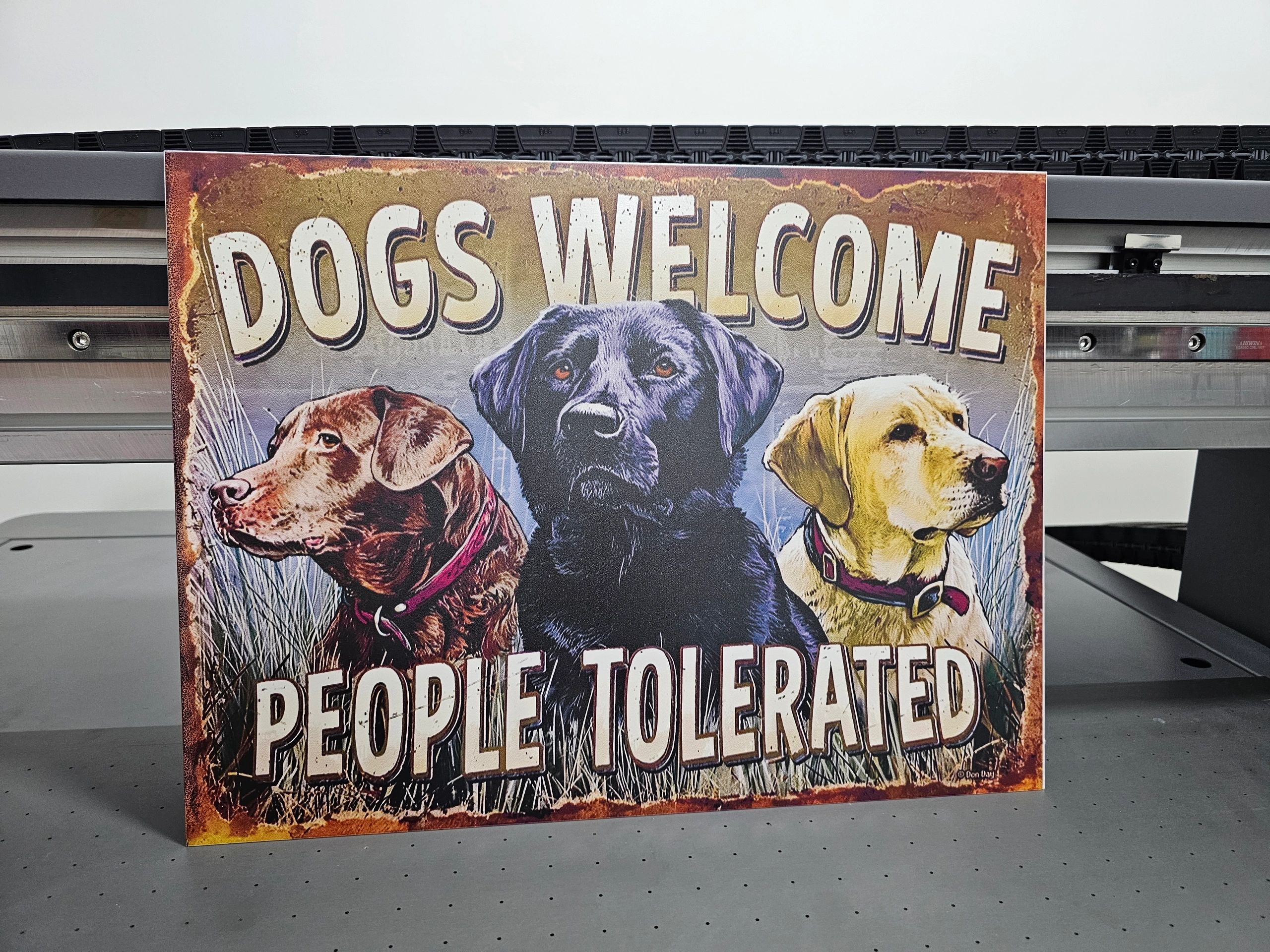 Lámina Dogs Welcome People Tolerated